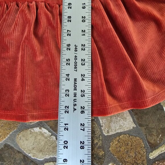 Cynthia Rowley Girls Corduroy Long-Sleeve Tiered Dress Size 8 Rust Orange - Picture 9 of 9